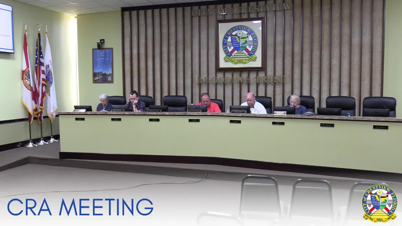 Crestview CRA adopts $686,606 FY2026 budget; renews Main Street support agreement