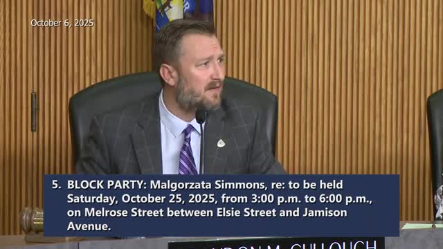 Council approves multiple block-party permits; resident urges streamlined permit process