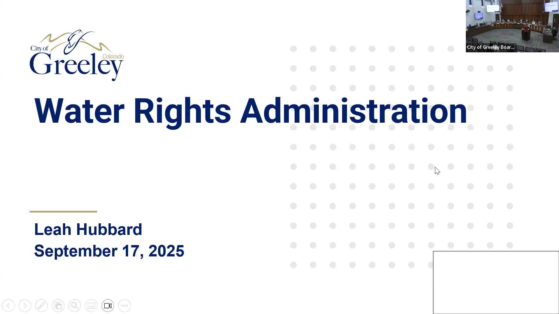 Greeley staff brief board on Colorado water-right basics and propose changes to agricultural and nonagricultural water rental programs
