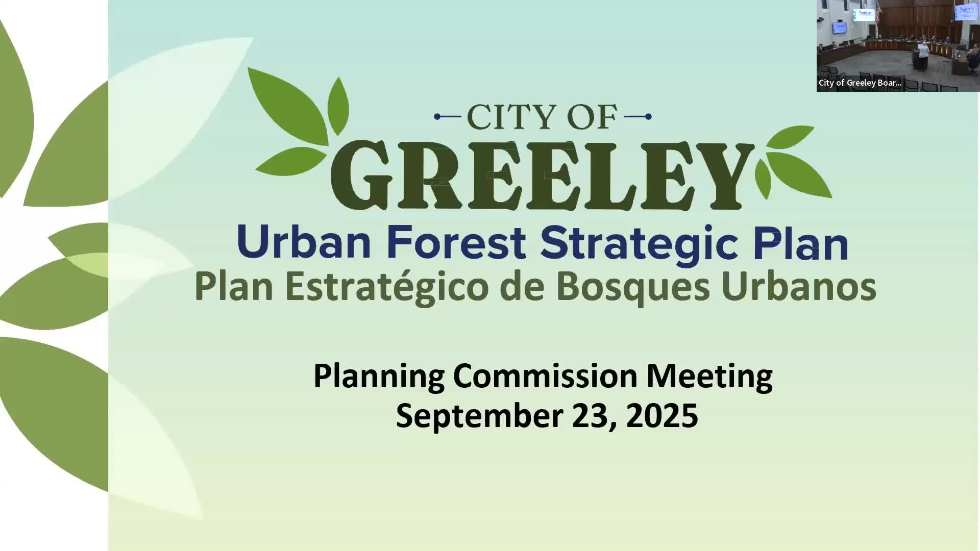 Planning commission reviews Greeley urban forest strategic plan; staff warn pruning and enforcement capacity limited