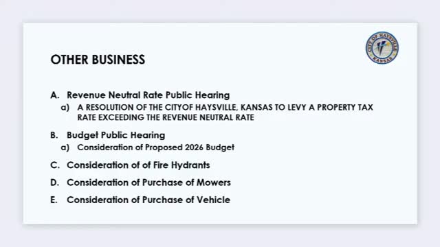 Haysville council approves routine purchases, consent agenda and appointments