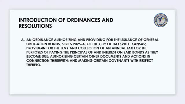 Haysville accepts Raymond James bid and approves general obligation bonds to finance Wheatland Village, Grandin Plaza infrastructure