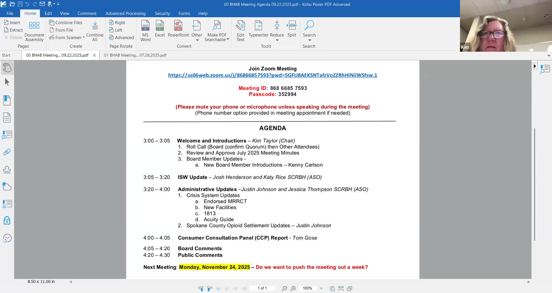 Citizens' Community Panel minutes, endorsed MDU stats and administrative items reported to advisory board