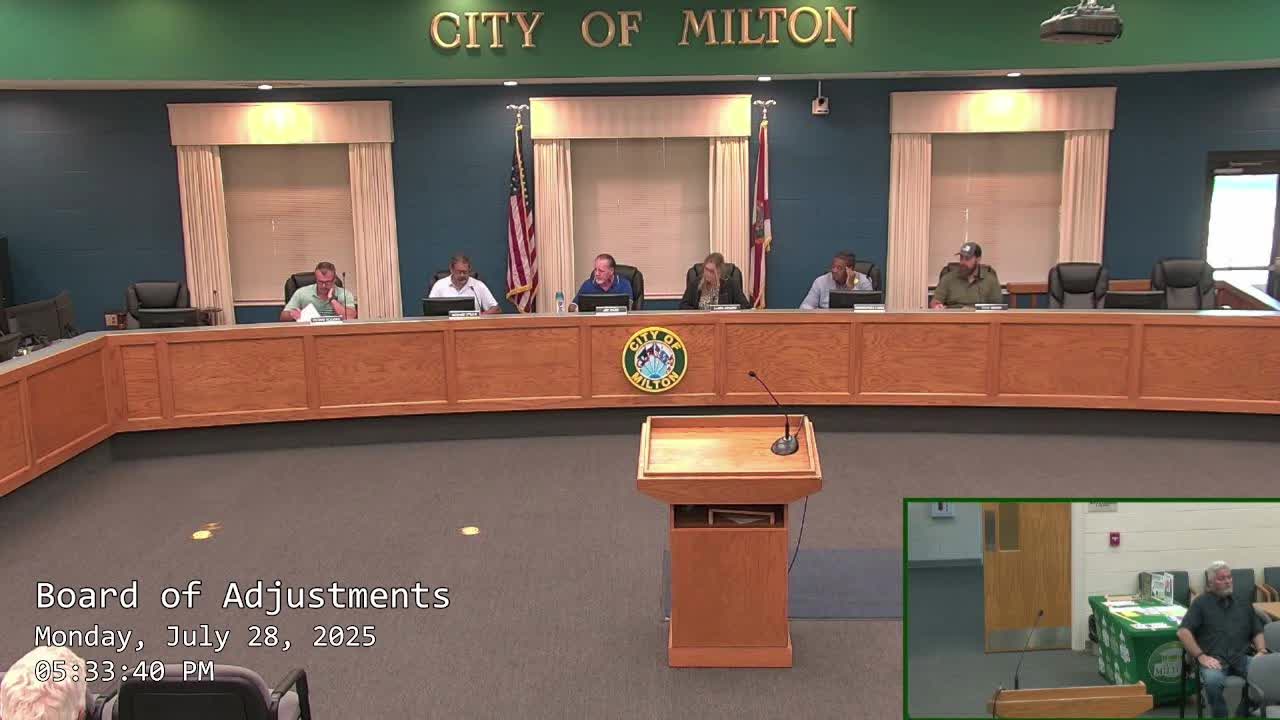 Milton board approves 85% impervious‑coverage variance for Dogwood Drive site with strict stormwater condition