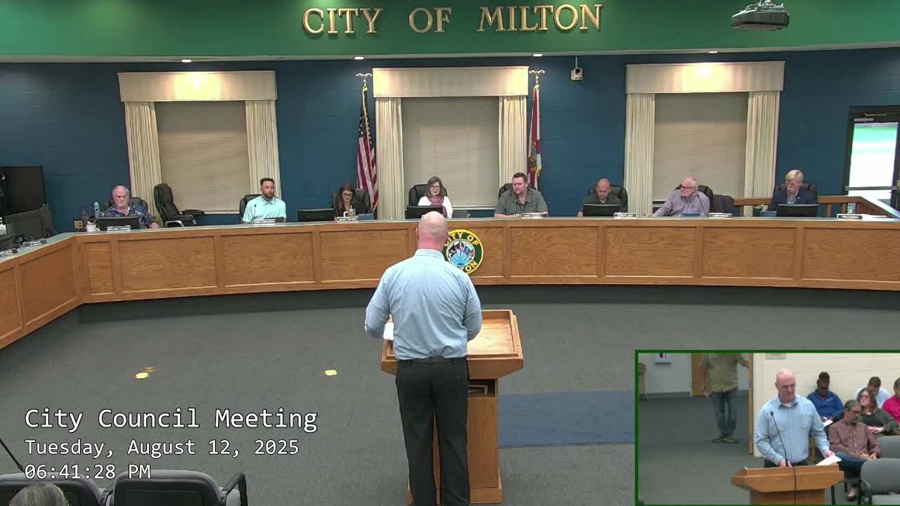 Milton council approves first reading to rezone 25.5 acres on Caroline Street for recreational use; public raises traffic and sewer concerns