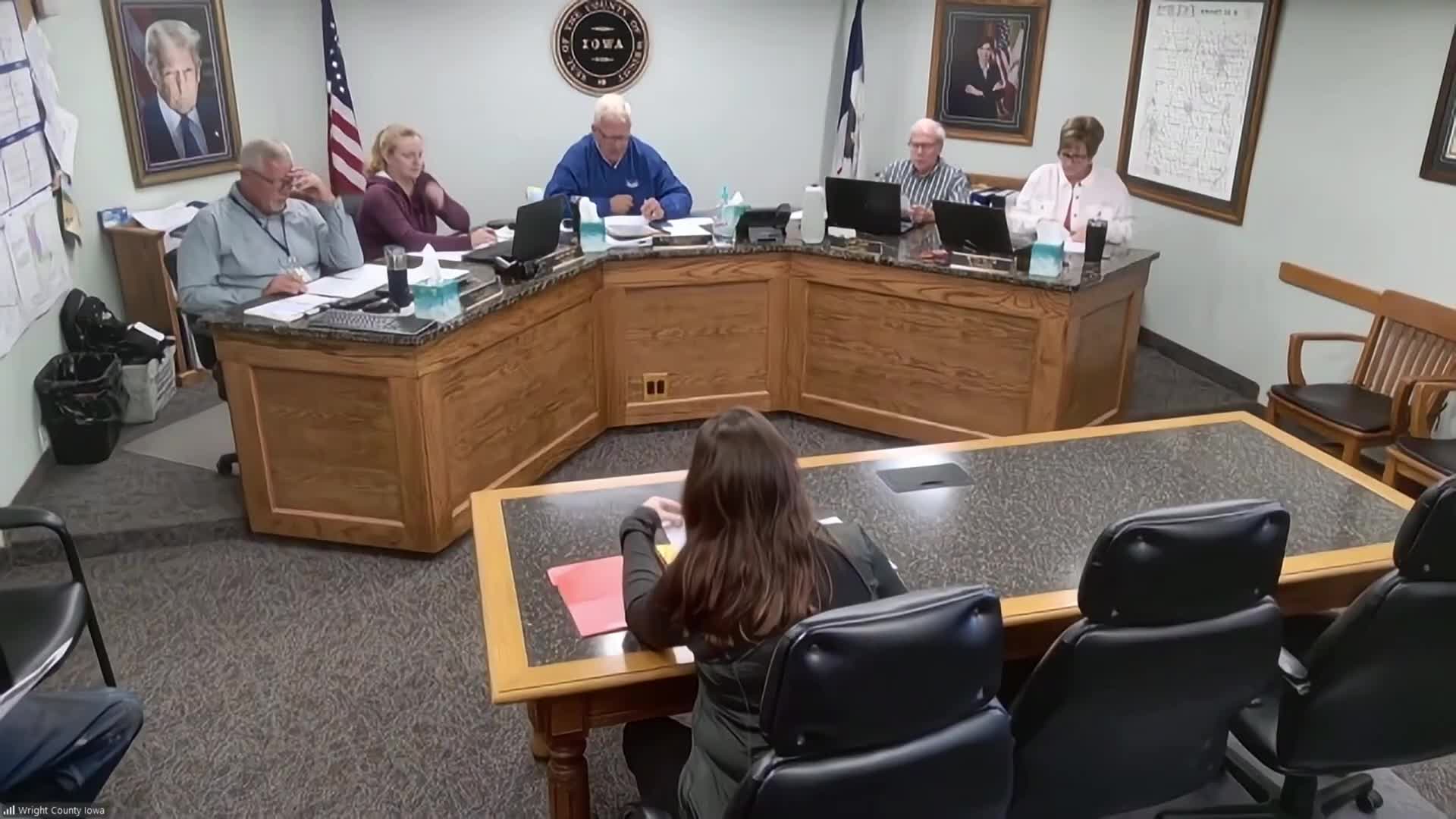 Wright County drainage trustees review tile crossings, approve work orders and eight brush/weed invoices