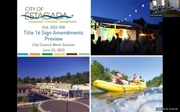 Estacada staff proposes reorganized sign code; council asks for clearer ODOT boundary and picture gallery