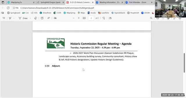 Historic Commission lays out potential work-plan projects: tree survey, accessory-building survey, outreach and guideline update