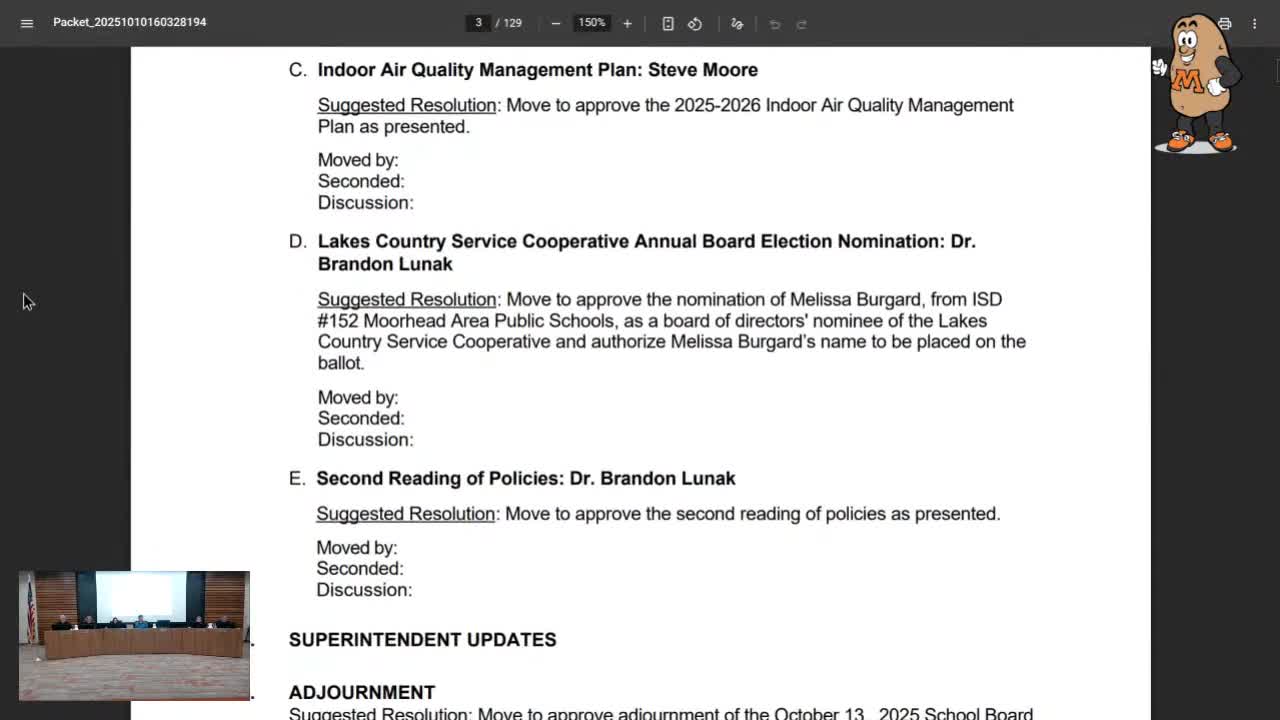 Board approves 2025–26 indoor air quality management plan with minor updates