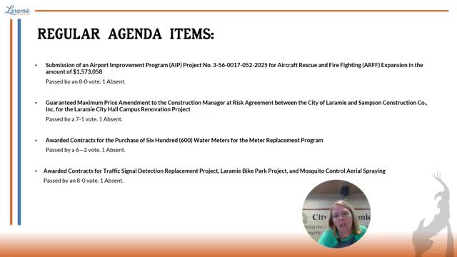 Laramie council suspends surface‑water fee collection and advances repeal of drainage code