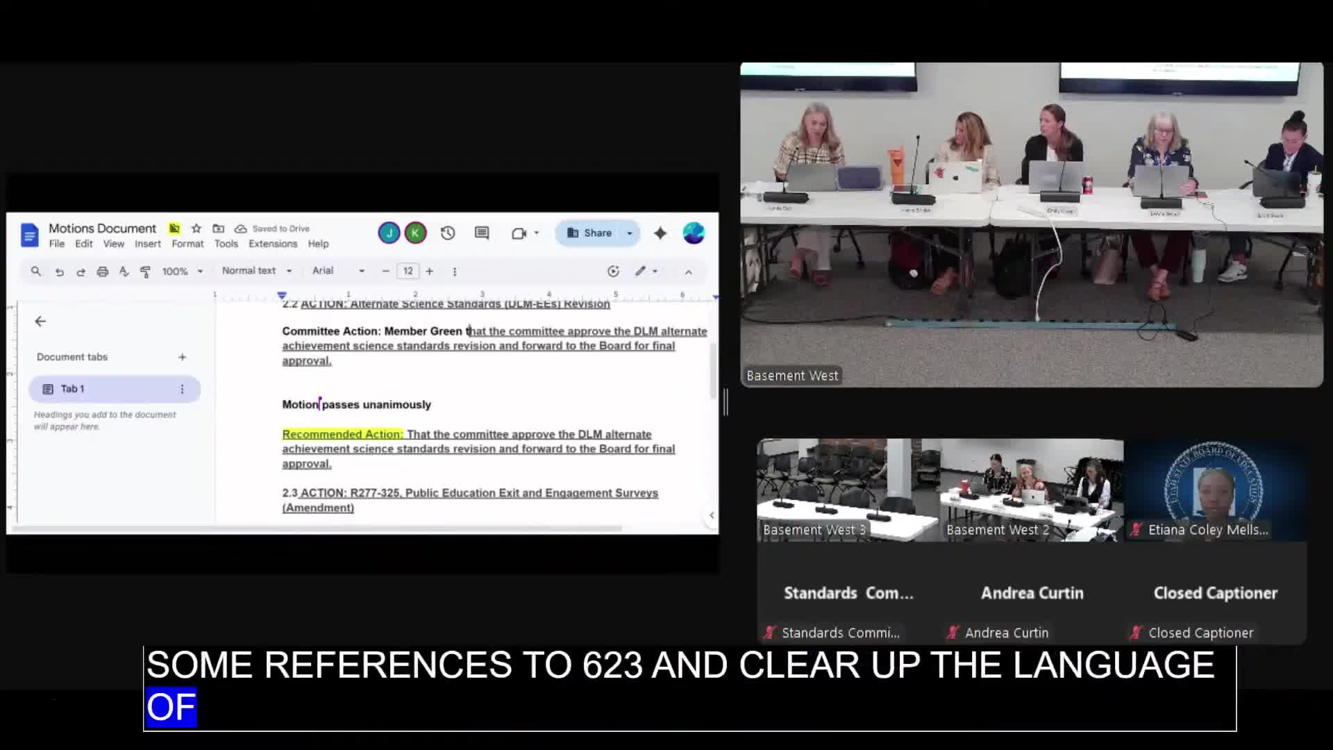 Committee approves amendment to rule on exit and engagement surveys to align administration timing