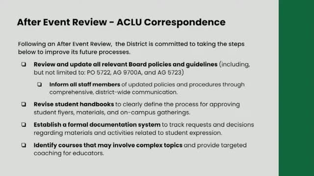 Dublin superintendent orders policy and handbook reviews after ACLU complaint about Jerome event