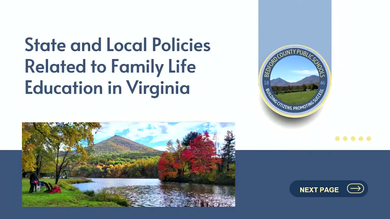 School officials propose updating Family Life guides; committee recommends limited elementary instruction with opt‑out