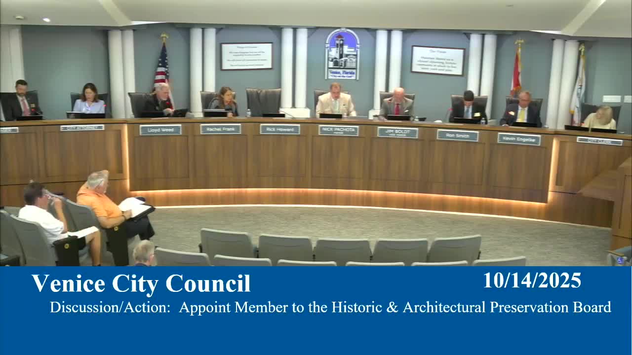 Council directs staff to change code so Venice Main Street membership is a preference, not a requirement, for one preservation board seat