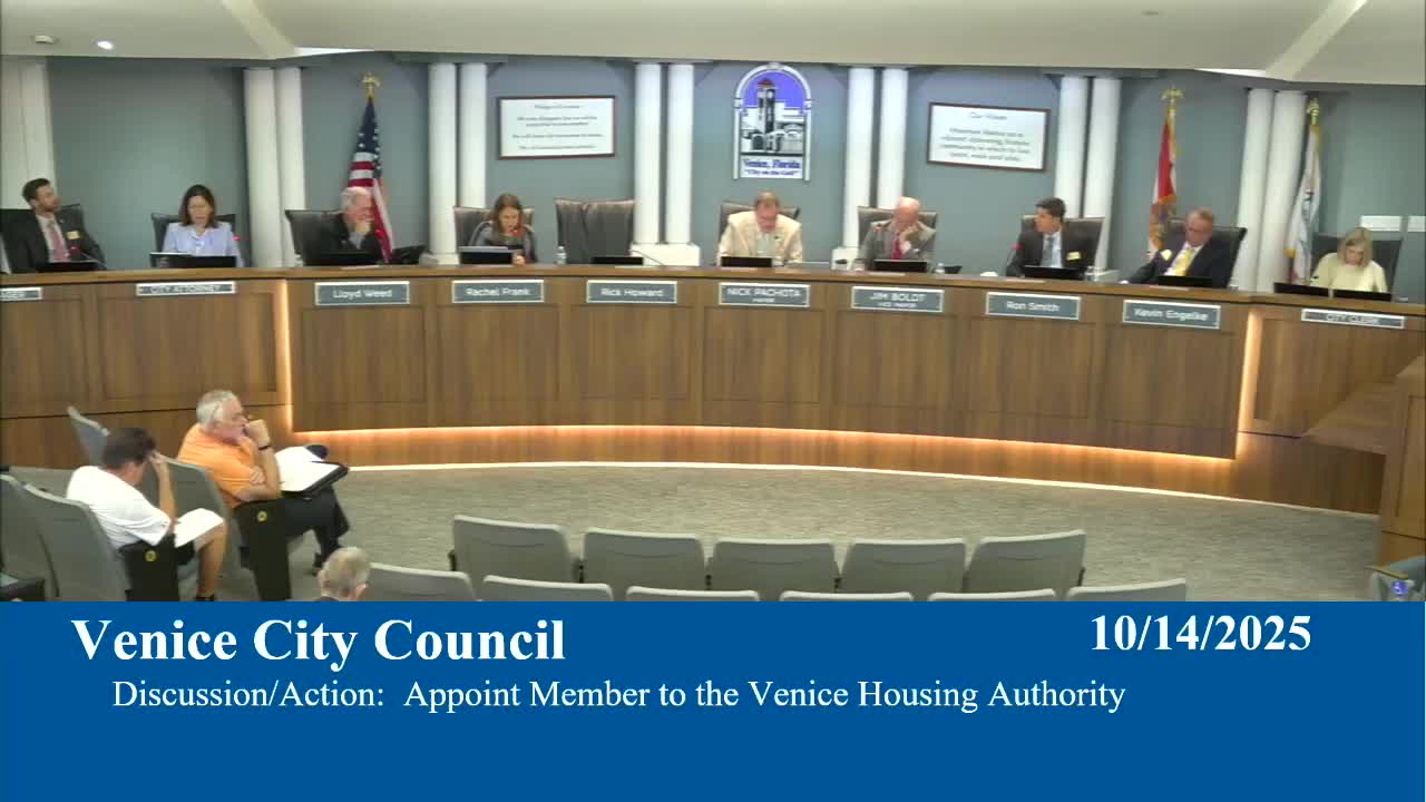 Council appoints Donna Boldt to Venice Housing Authority to fill unexpired term; 4-2 vote