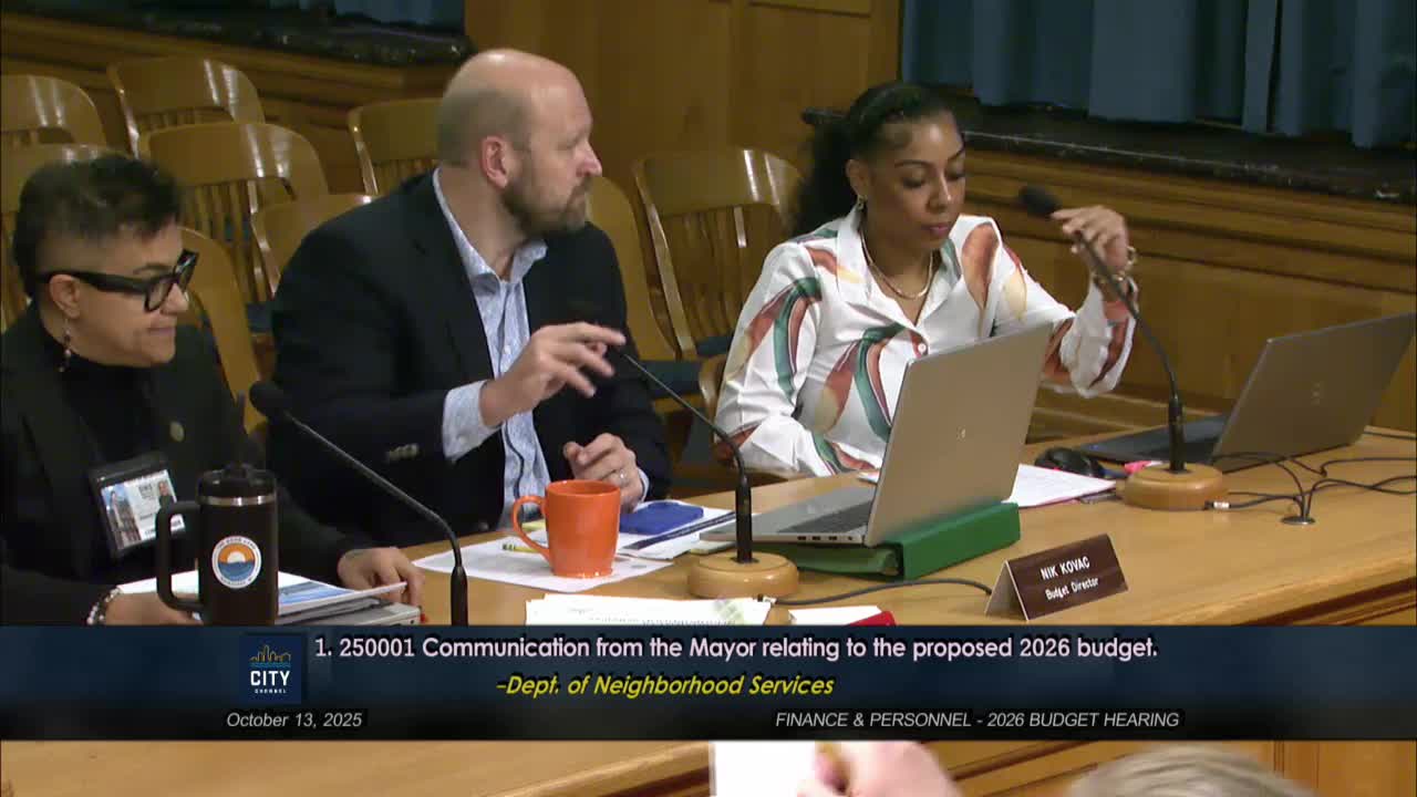 Milwaukee Department of Neighborhood Services presents 2026 budget, highlights short‑term rental crackdown, illegal‑dumping cameras and staffing shifts