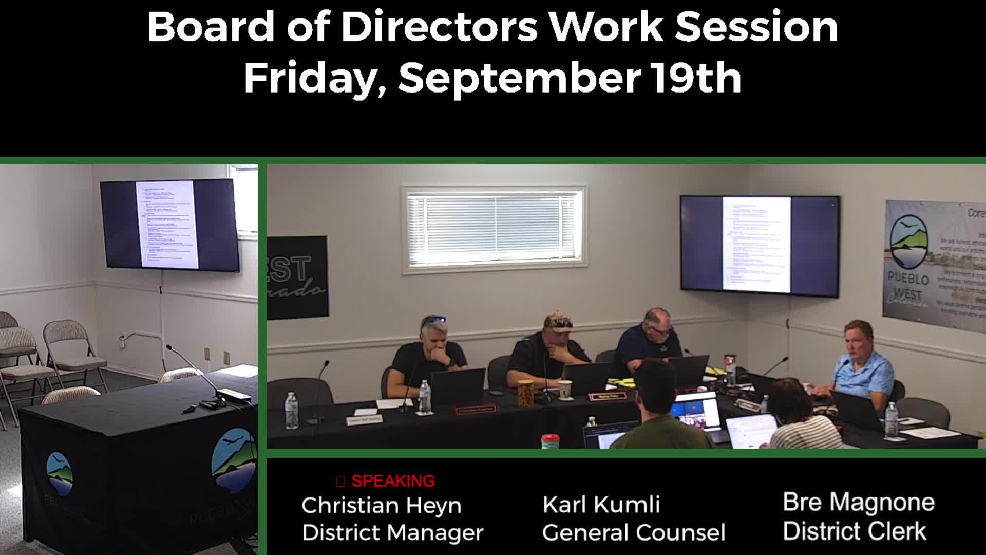 Pueblo West board debates security at public meetings and trials a condensed meeting schedule