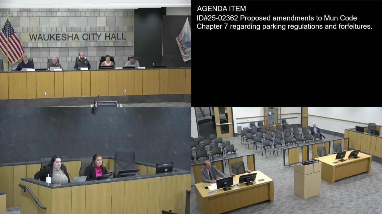 Committee recommends changes to Chapter 7: parking fines raised, abandoned‑vehicle response tightened
