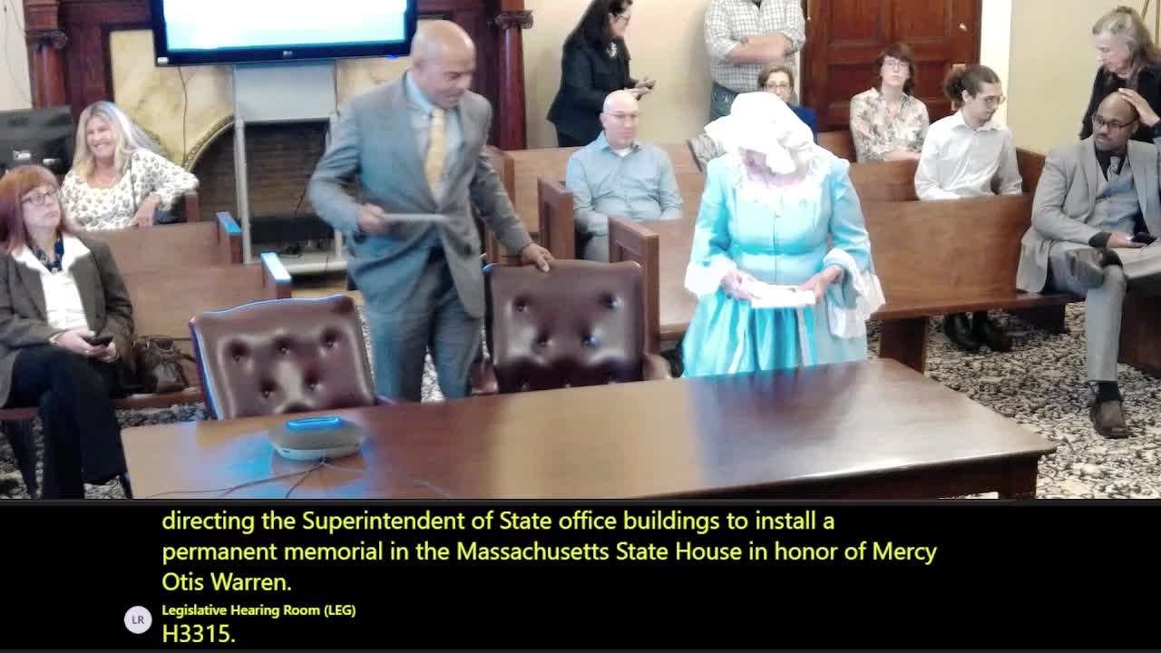 Lawmakers and Supporters Back Memorial to Mercy Otis Warren at State House