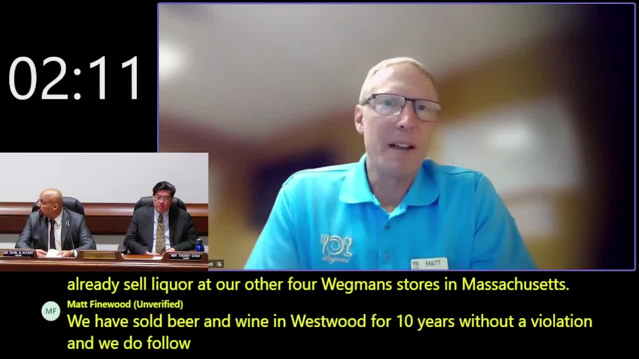 Wegmans store manager asks committee to approve Westwood full-liquor license (HB 4188)