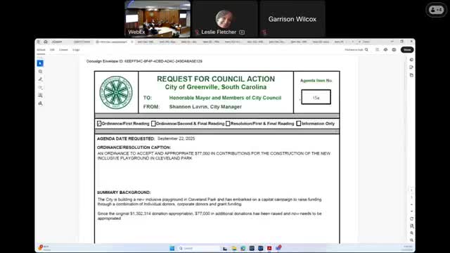 Greenville council approves playground funding, bylaws updates, annexations, budget and telecom franchise