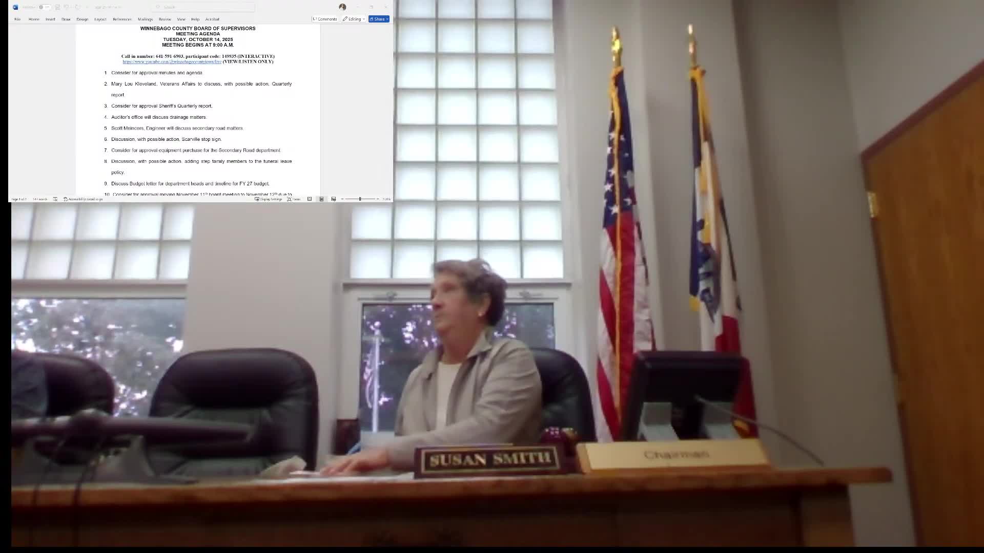 Board approves purchase of truck chassis for county plow truck; chassis budgeted this year, plow equipment next year
