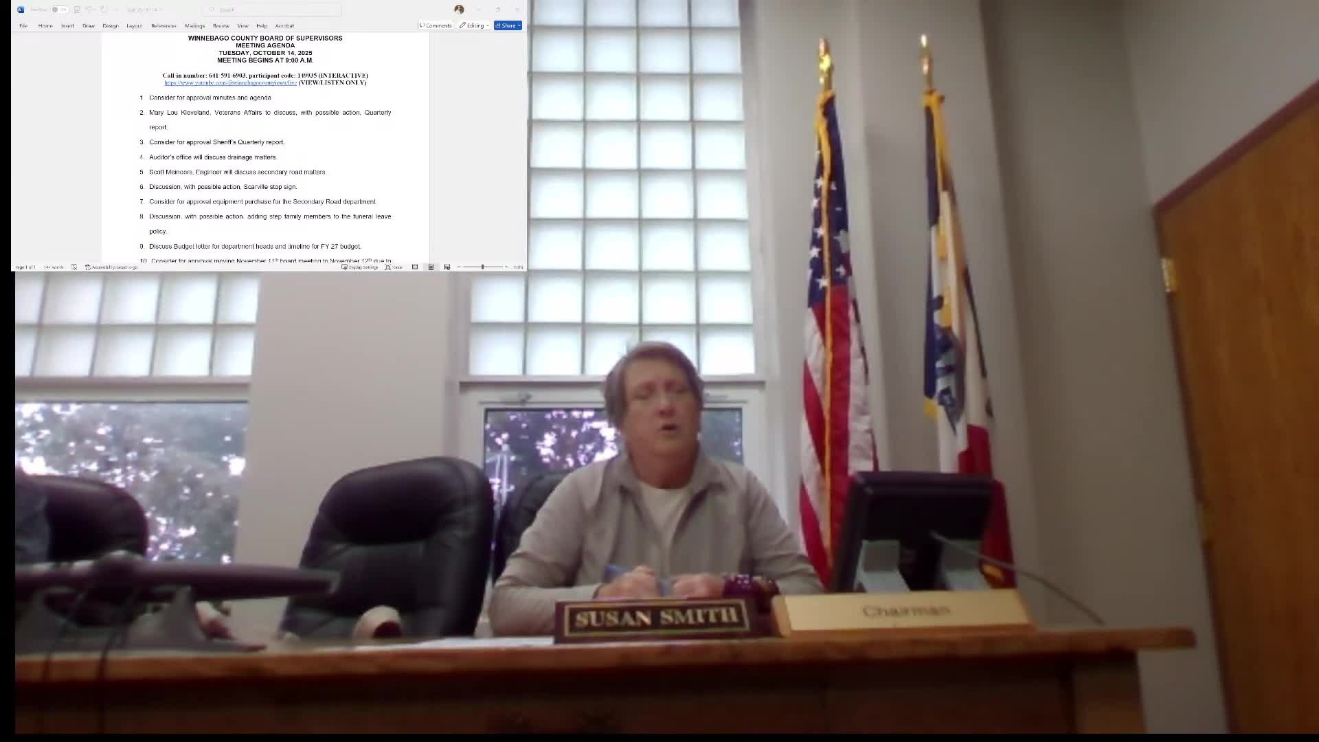Supervisors discuss farm washout and multiple drainage ditches; staff to investigate and prepare petition where needed