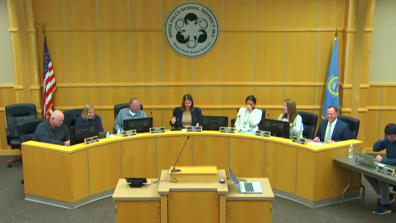 Sioux Falls School District 49-5 board approves minutes, agenda and consent items and votes to enter executive session