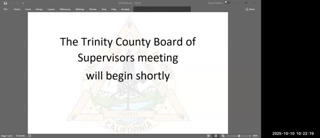 Trinity County supervisors authorize conditional offer to Ellie Sharp for clerk‑recorder‑assessor/registrar role
