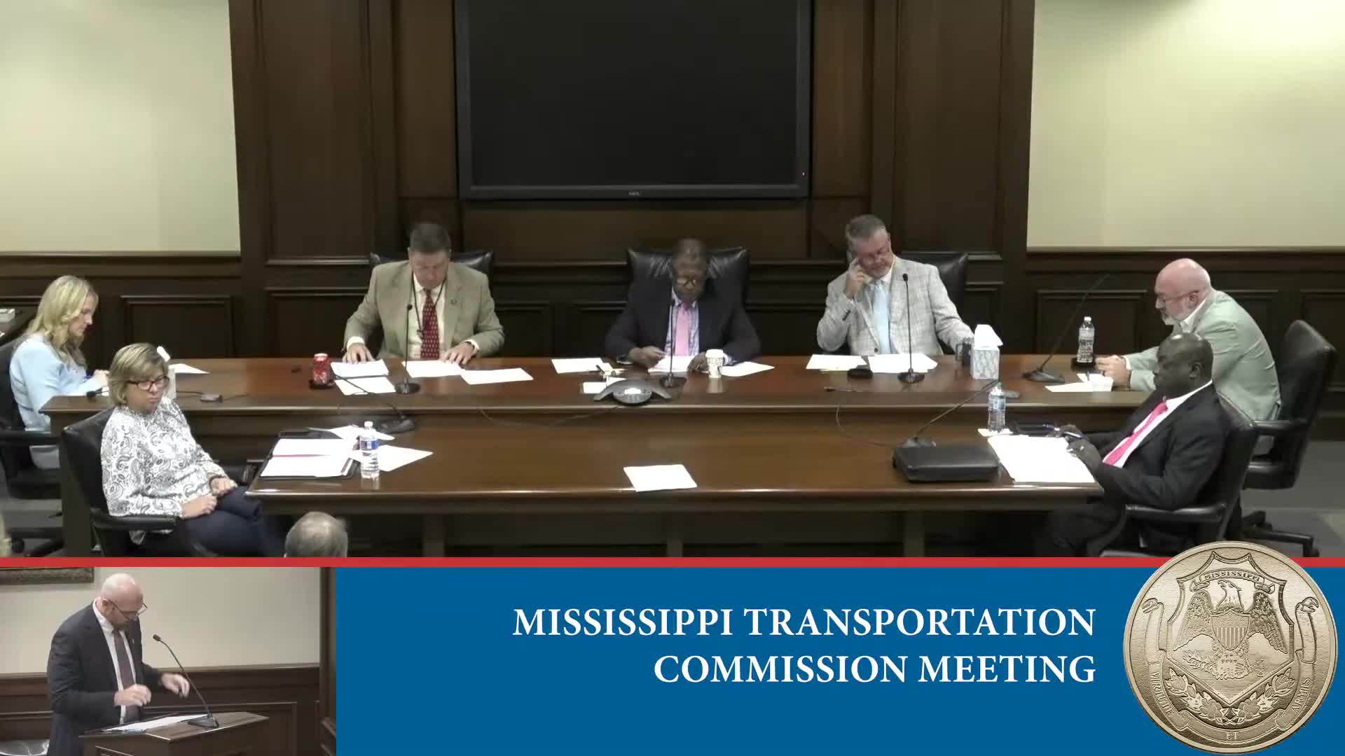 Mississippi Transportation Commission authorizes scores of contracts, grant concurrences and work assignments; goes into executive session