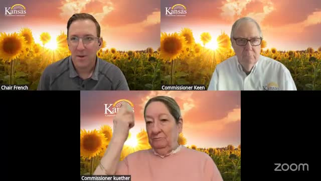 Kansas Corporation Commission approves 16-item consent agenda; commissioner notes recusal on item 4