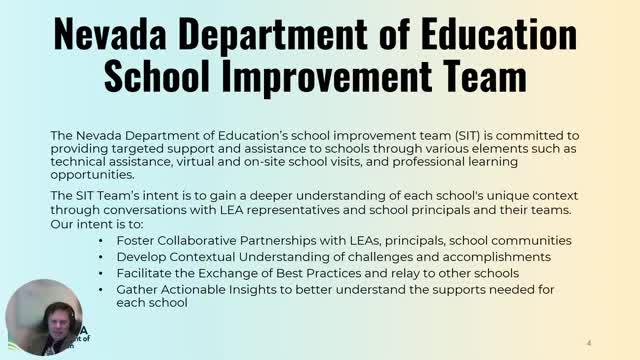 Nevada Department of Education explains ATSI designation, exit rules and supports for schools