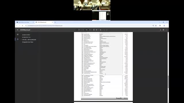 Public Works previewing surplus equipment auction; monthly bills include several larger invoices