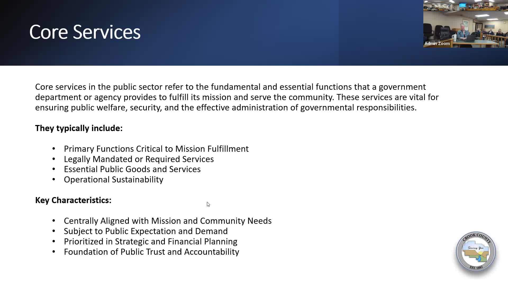 Crook County reviews health department’s core services, funding sources