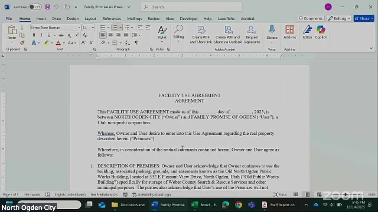 North Ogden council adopts budget amendment, fee schedule changes and temporary land‑use restriction; approves Family Promise contract
