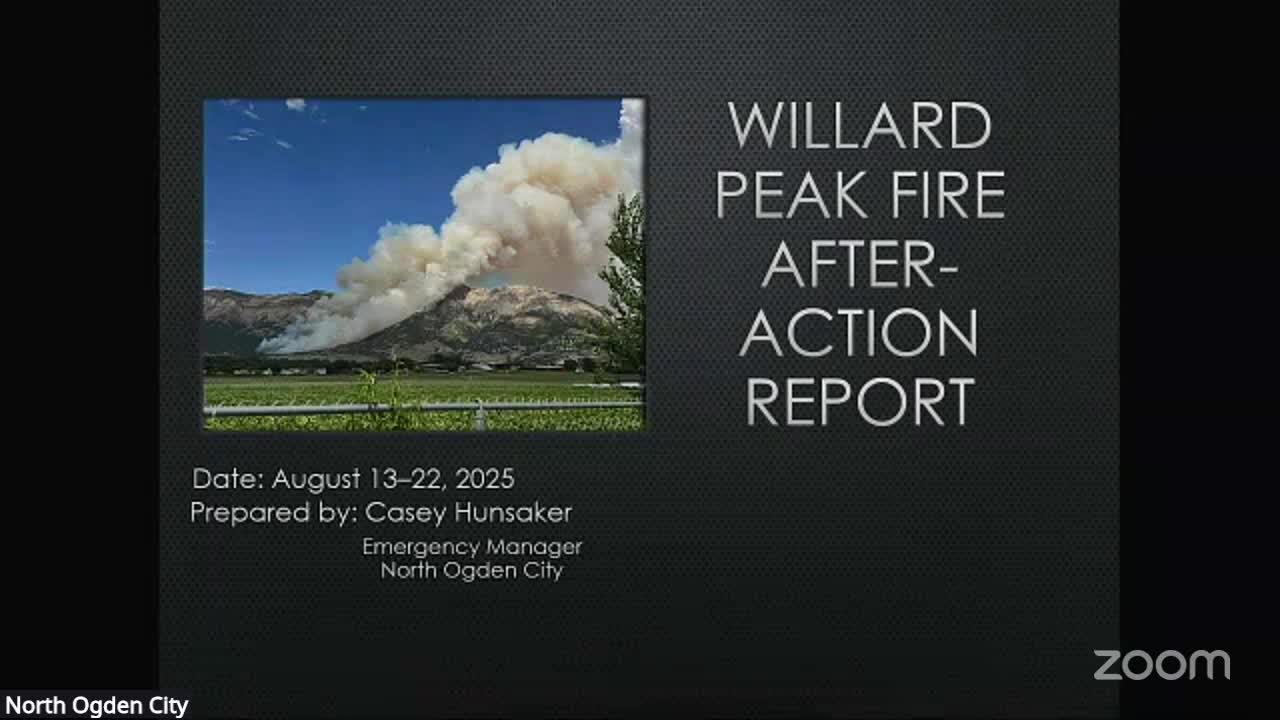 After‑action report: Willow Creek (Willard Peak) fire burned 577 acres; council accepts recommendations on communications and post‑fire risks