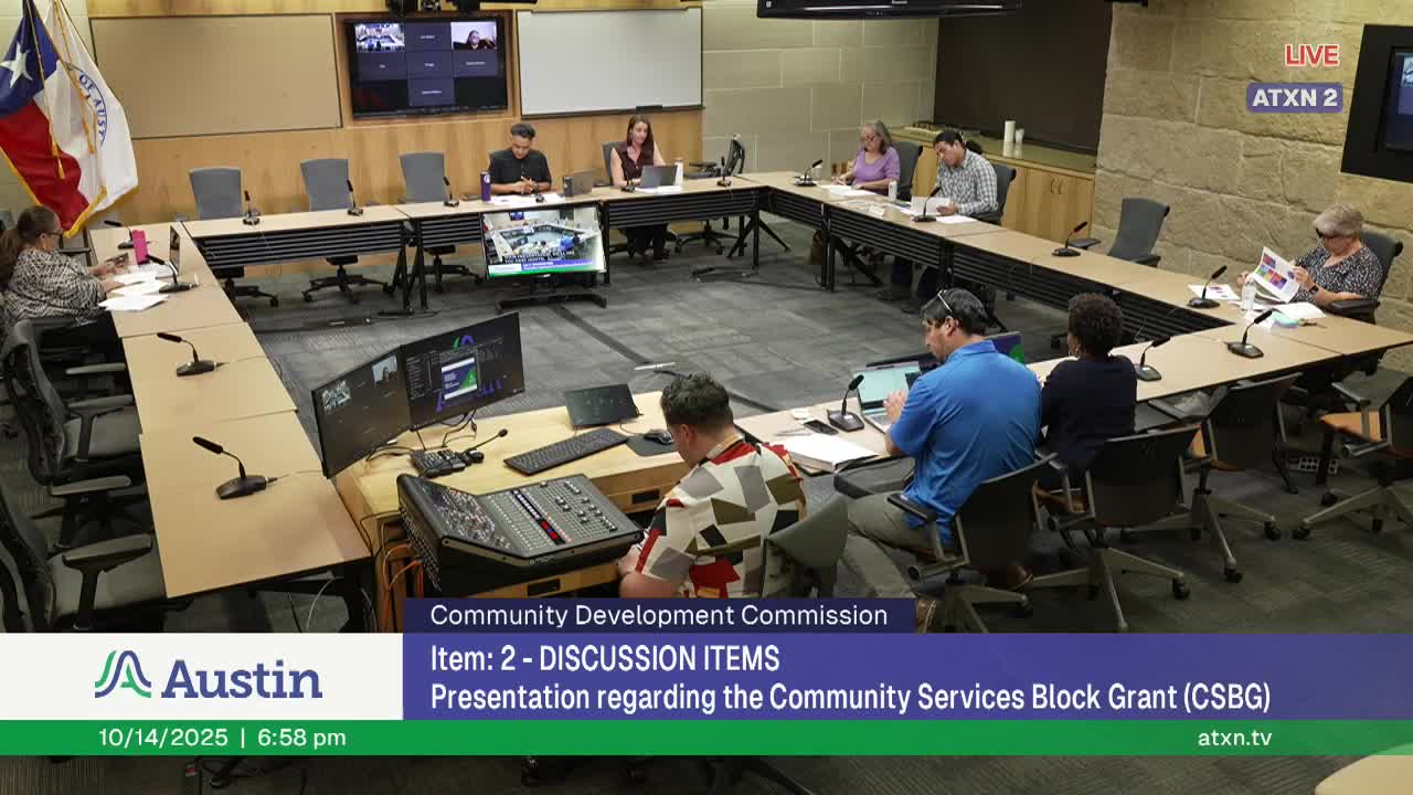 Austin Housing officer briefs CDC on purpose, bylaws, tripartite membership and limits of influence