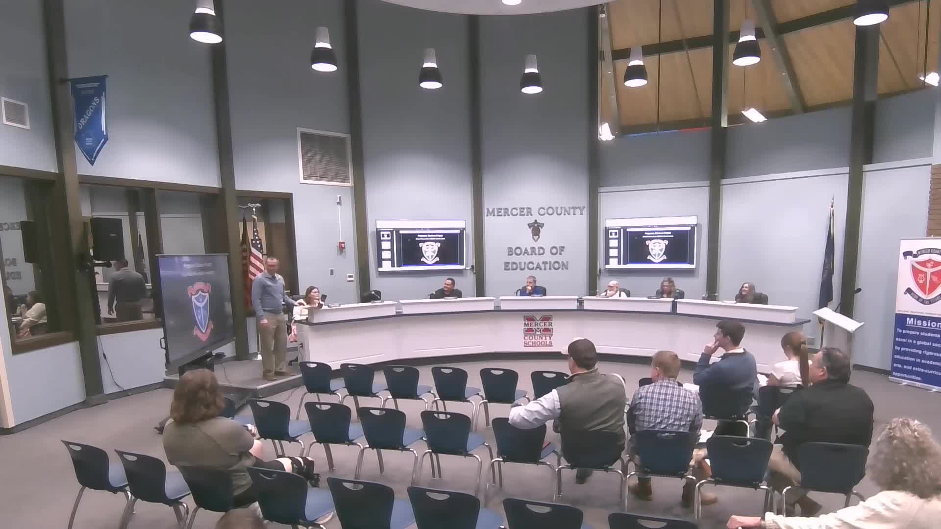 Mercer County schools review $12–15 million stadium plan; board approves RFPs for architect and construction manager