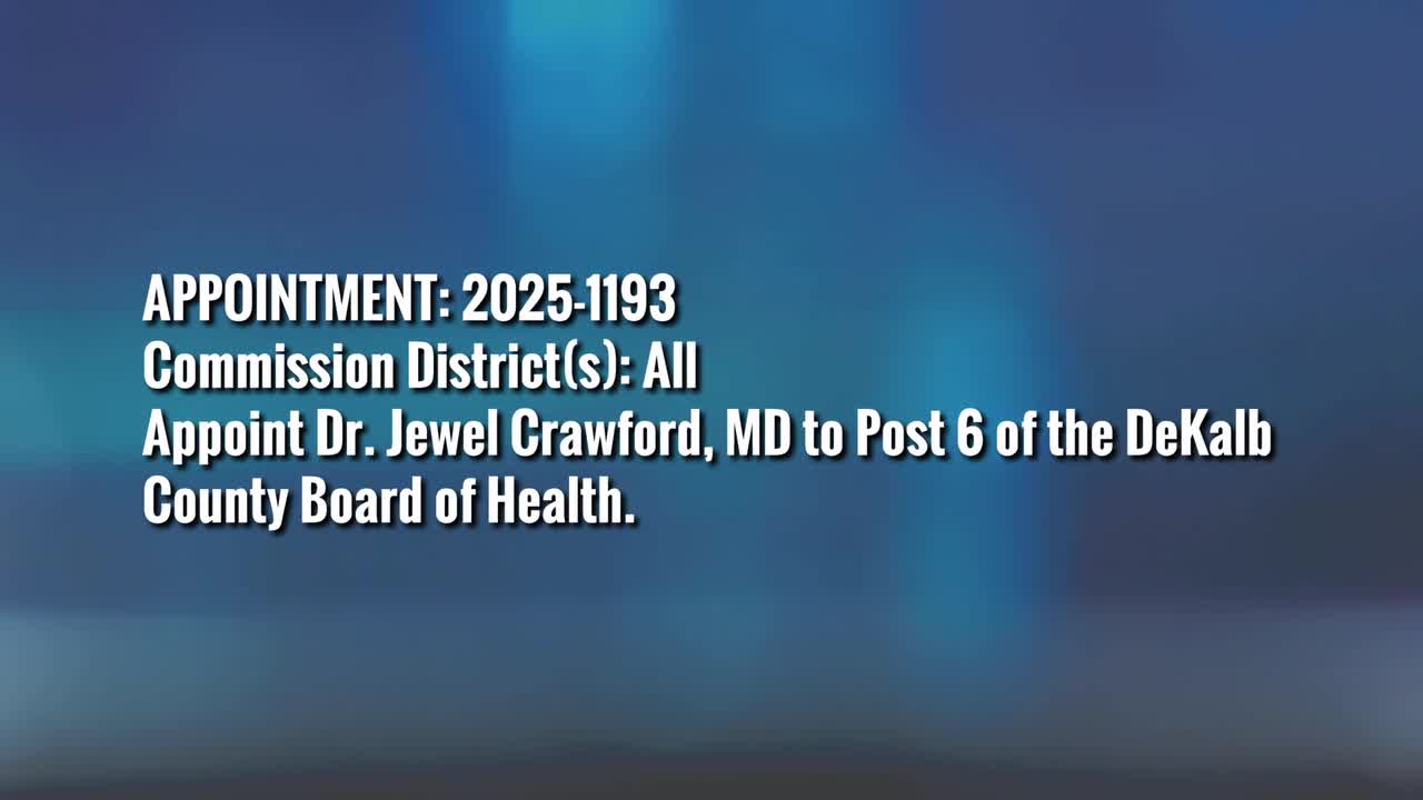 County committee recommends Jewel Crawford for DeKalb Board of Health after Q&A on outreach, maternal mortality and school health