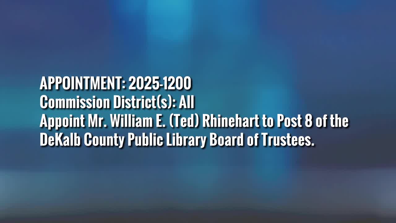 Committee approves Ted Reinhardt for DeKalb County Public Library Board after brief interview