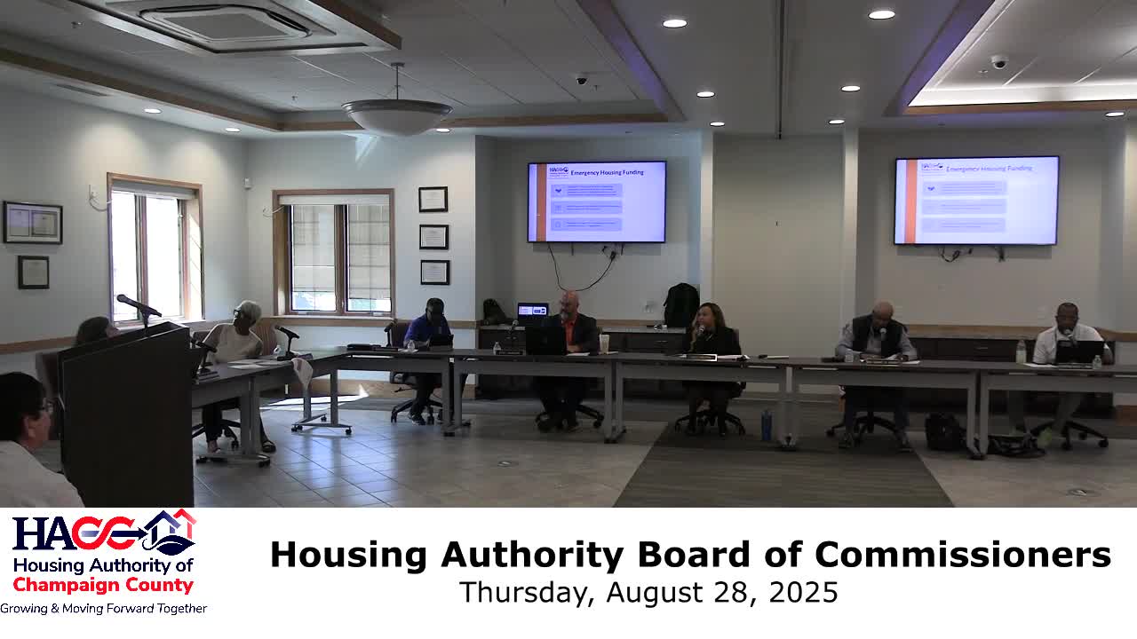 Authority issues emergency housing letters of interest; August support services paid $8,566