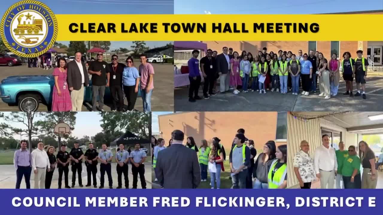 Councilman Flickinger previews District E budget priorities, permitting gains and local projects at Clear Lake town hall