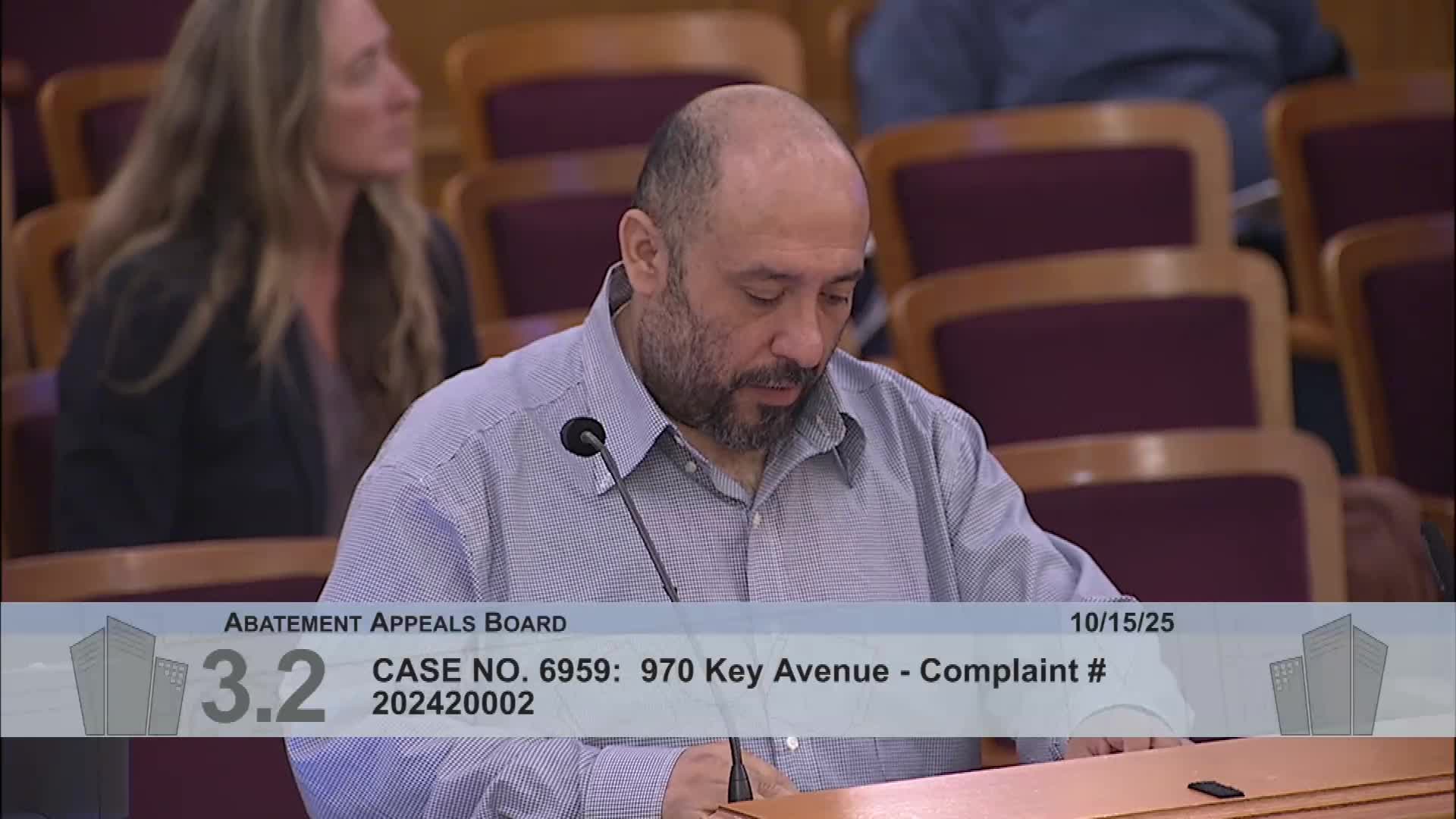 Board upholds abatement order for 970 Key Ave.; gives owner 30 days to secure plumbing permit and inspections
