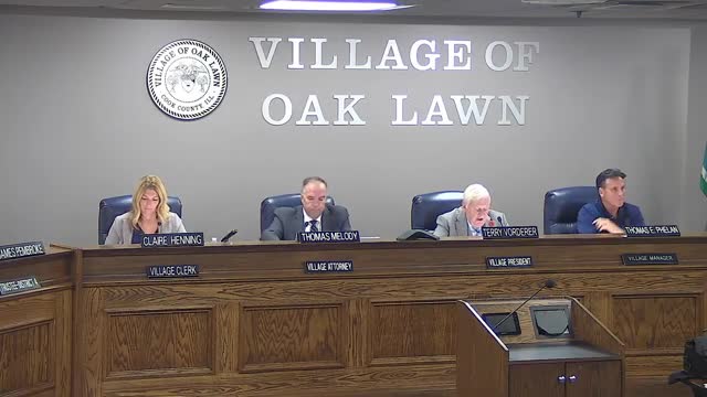 Oak Lawn trustees approve consent agenda including traffic signs, personnel promotions and software contracts