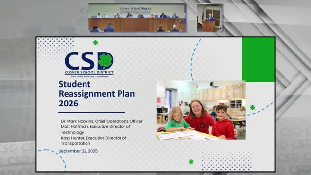 Clover School District approves student reassignment plan, one-year sibling hardship; easement for Duke Power approved