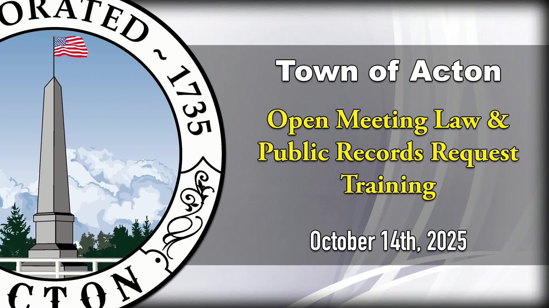 Acton holds open meeting law, public records and ethics training for volunteers