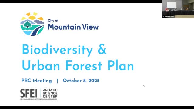 Mountain View reviews draft biodiversity and urban forest plan; staff, consultants seek input on actions and metrics
