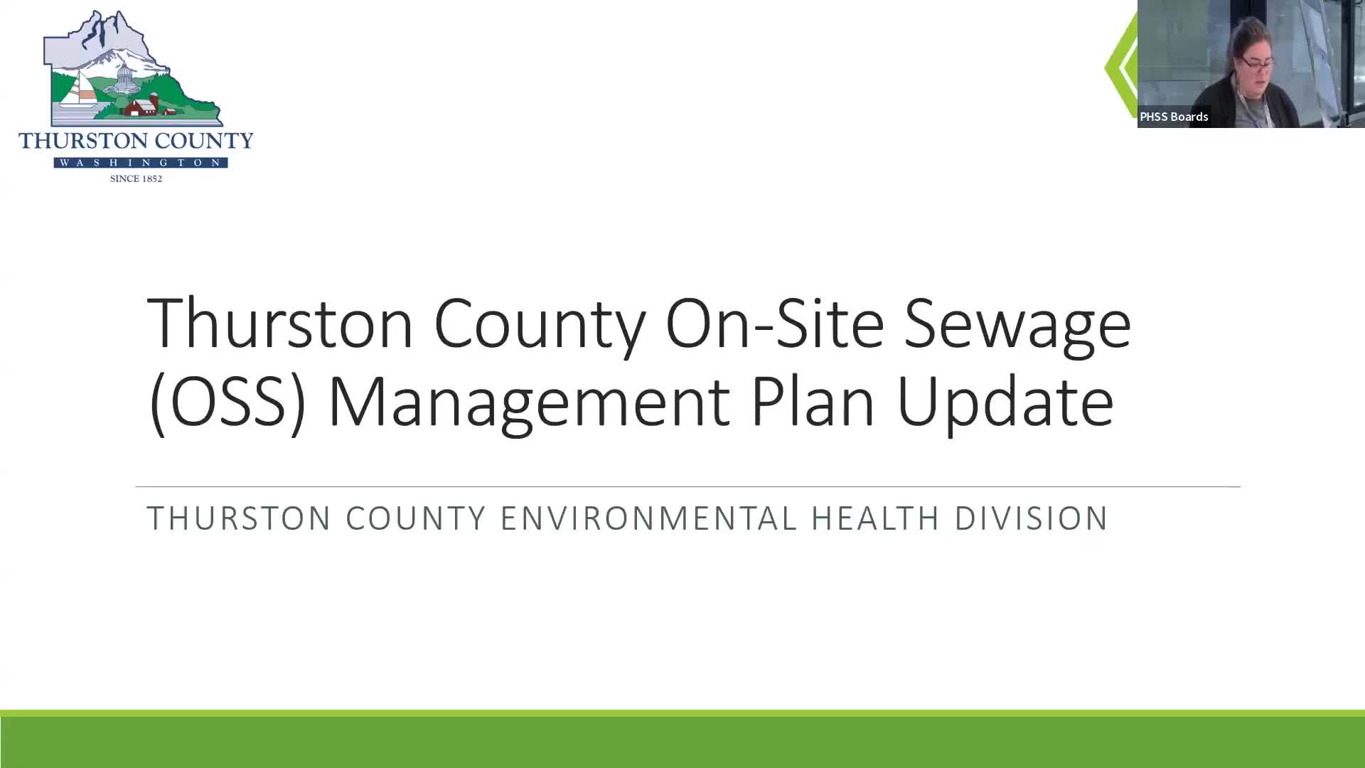 Thurston County presents updated on-site sewage management plan; public hearing to be scheduled in December