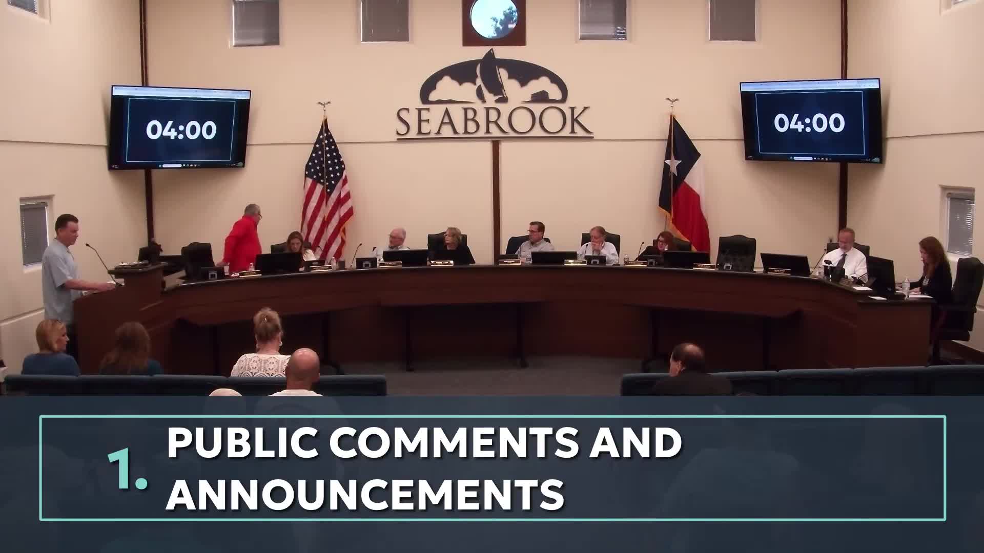 Seabrook council dissolves hotel-occupancy-tax advisory committee amid dispute; approves FY2026 HOT allocations with $20,000 contingency for Texas Outlaw event