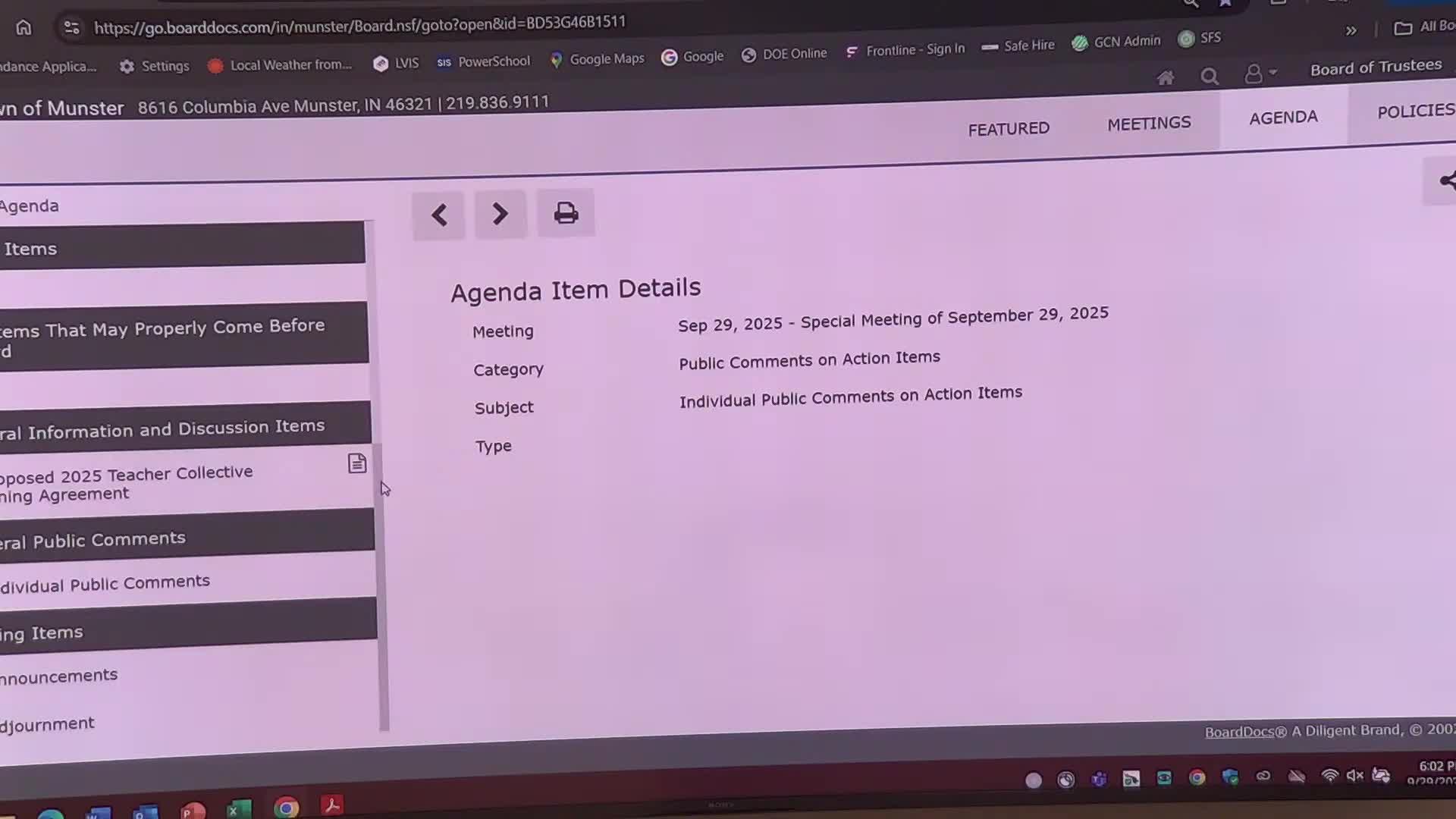 Munster board hears proposed two-year tentative teacher contract with raises, PTO and benefit changes